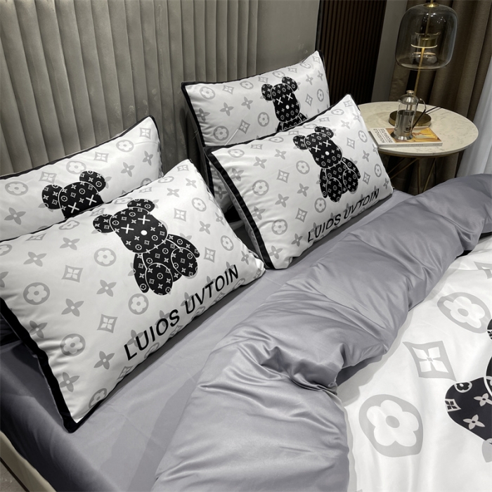 91家纺网 家纺一手货源 找家纺 （总）摩卡 2022新款网红轻奢印花冰丝四件套