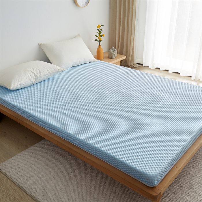 91家纺网 家纺一手货源 找家纺 寐珂 2025新款A类凉感魔豆豆床垫-双人款 天海蓝