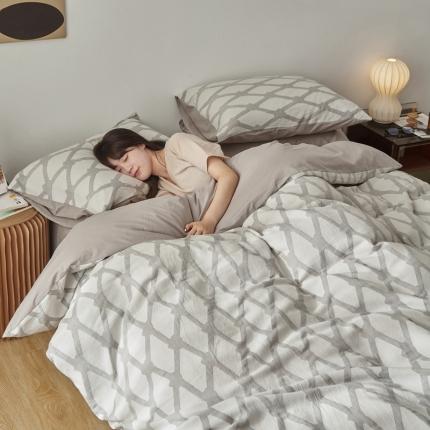 91家纺网 家纺一手货源 找家纺 （总）简家居 2022新款全棉色织大提花帛格系列四件套