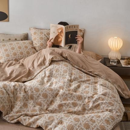 91家纺网 家纺一手货源 找家纺 （总）简家居 2022新款全棉色织大提花佩罗系列四件套