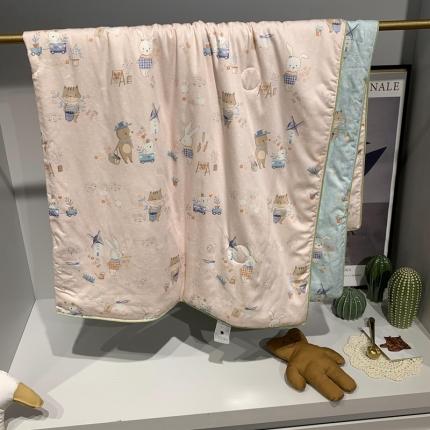 91家纺网 家纺一手货源 找家纺 汇庭 2020新款儿童大豆夏被 早安兔