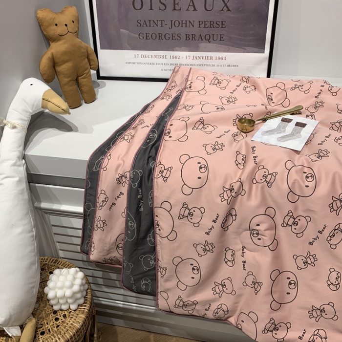 91家纺网 家纺一手货源 找家纺 汇庭 2020新款儿童大豆夏被 趴趴熊