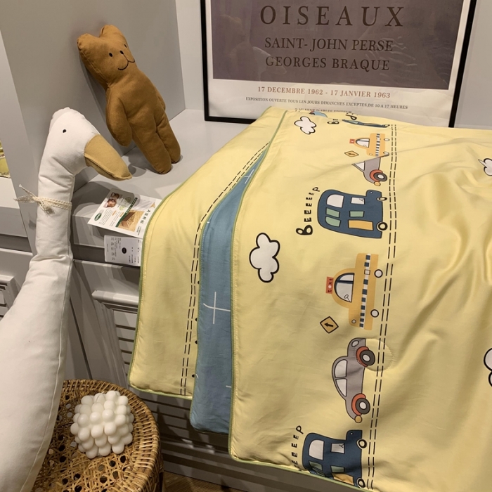 91家纺网 家纺一手货源 找家纺 汇庭 2020新款儿童大豆夏被 汽车城市