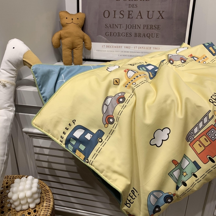 91家纺网 家纺一手货源 找家纺 汇庭 2020新款儿童大豆夏被 汽车城市