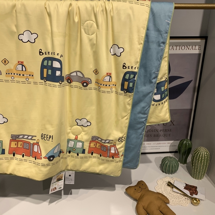 91家纺网 家纺一手货源 找家纺 汇庭 2020新款儿童大豆夏被 汽车城市