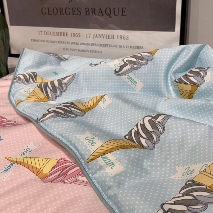 91家纺网 家纺一手货源 找家纺 汇庭 2020新款儿童大豆夏被 雪糕蓝