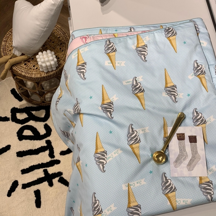 91家纺网 家纺一手货源 找家纺 汇庭 2020新款儿童大豆夏被 雪糕蓝