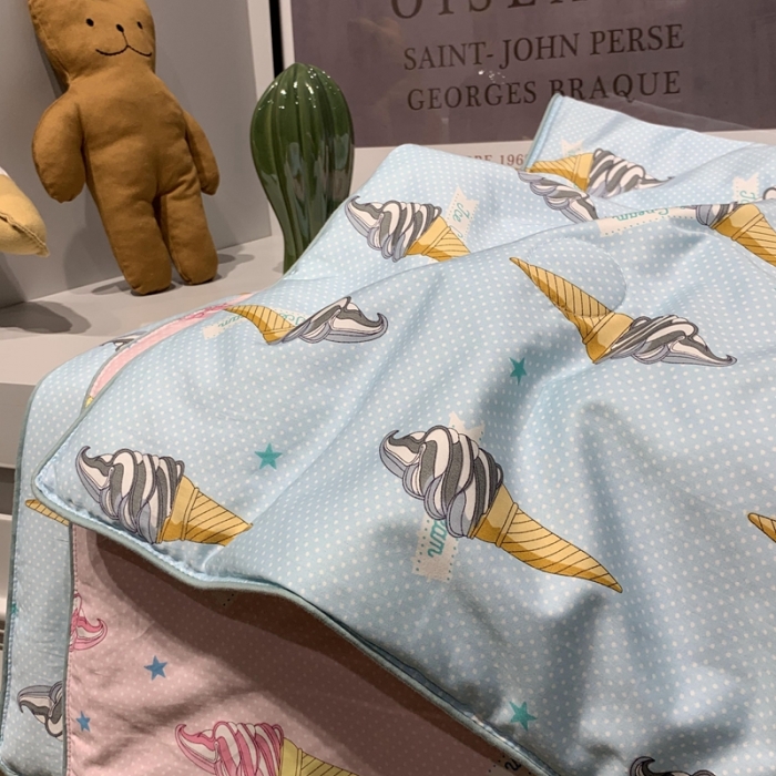 91家纺网 家纺一手货源 找家纺 汇庭 2020新款儿童大豆夏被 雪糕蓝