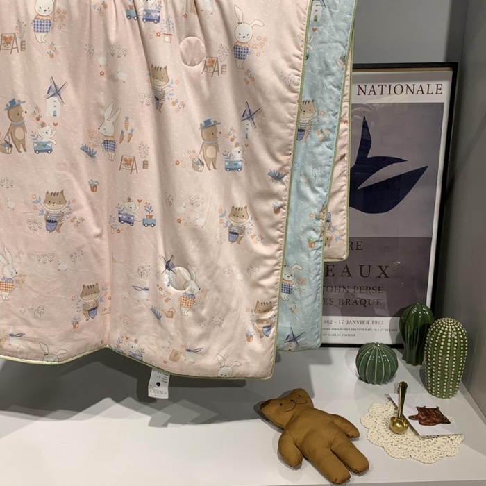 91家纺网 家纺一手货源 找家纺 汇庭 2020新款儿童大豆夏被 早安兔