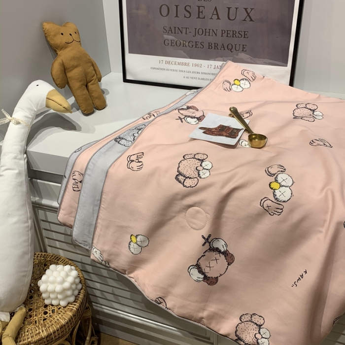 91家纺网 家纺一手货源 找家纺 汇庭 2020新款儿童大豆夏被 芝麻街粉