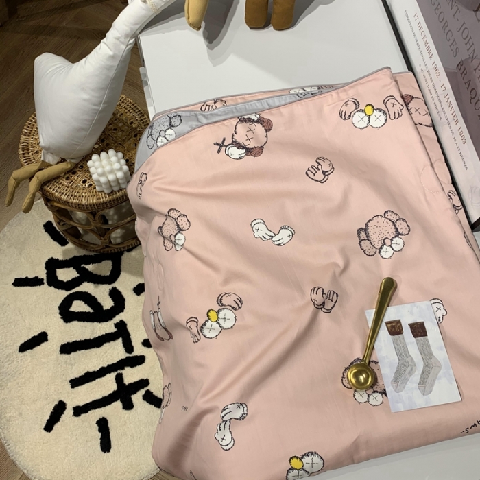 91家纺网 家纺一手货源 找家纺 汇庭 2020新款儿童大豆夏被 芝麻街粉