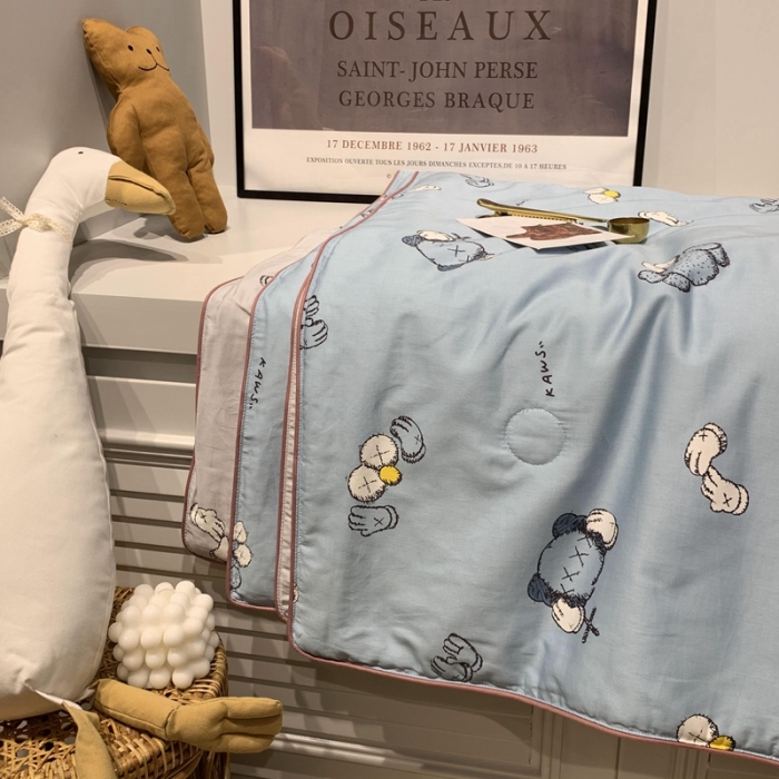 91家纺网 家纺一手货源 找家纺 汇庭 2020新款儿童大豆夏被 芝麻街蓝