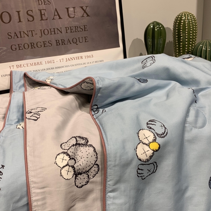 91家纺网 家纺一手货源 找家纺 汇庭 2020新款儿童大豆夏被 芝麻街蓝