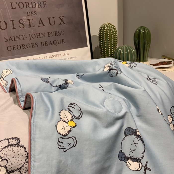 91家纺网 家纺一手货源 找家纺 汇庭 2020新款儿童大豆夏被 芝麻街蓝