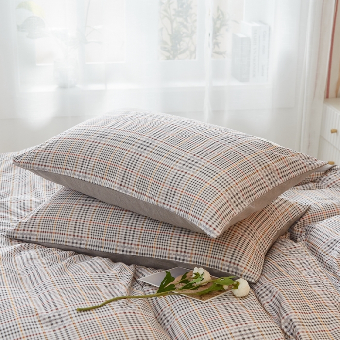 91家纺网 家纺一手货源 找家纺 宝士康家纺2022新款无印风系列床单三件套 曼森灰格