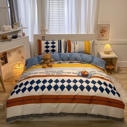 91家纺网 家纺一手货源 找家纺 吉象 2022新款全棉活性印花四件套-北欧风系列 马里奥