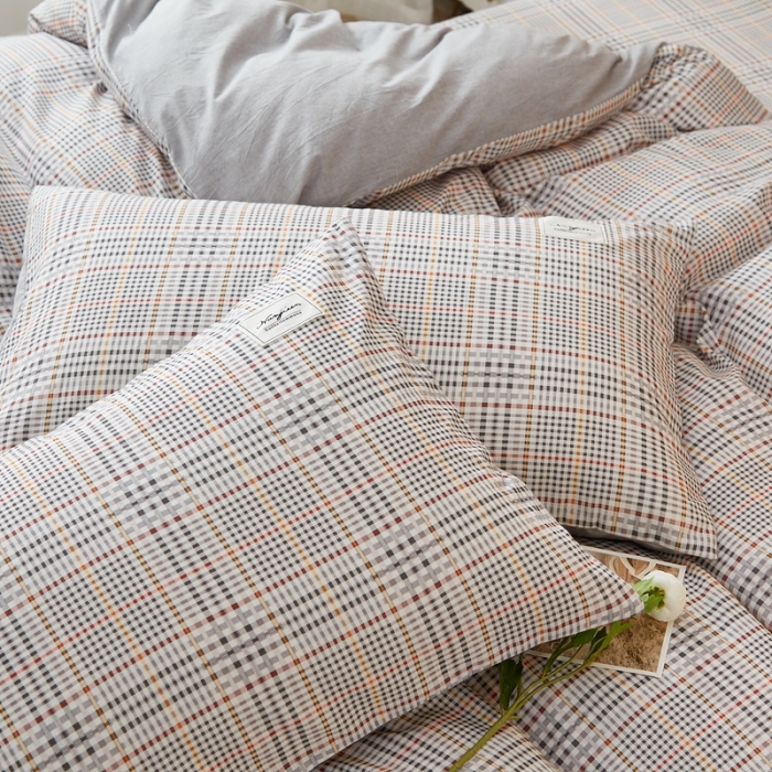 91家纺网 家纺一手货源 找家纺 宝士康家纺2022新款无印风系列床笠三件套 曼森灰格