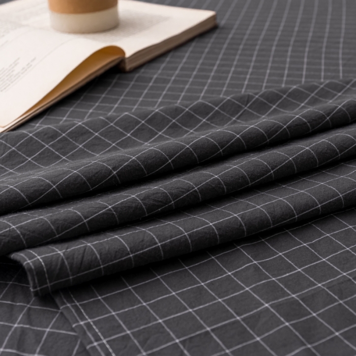 91家纺网 家纺一手货源 找家纺 宝士康家纺2023新款无印风系列床单三件套 小灰格