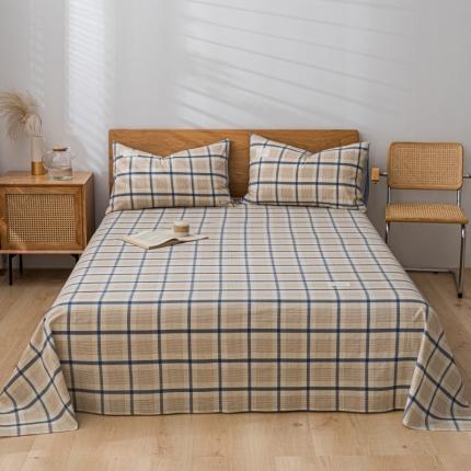 91家纺网 家纺一手货源 找家纺 宝士康家纺2023新款无印风系列床单三件套 英伦格