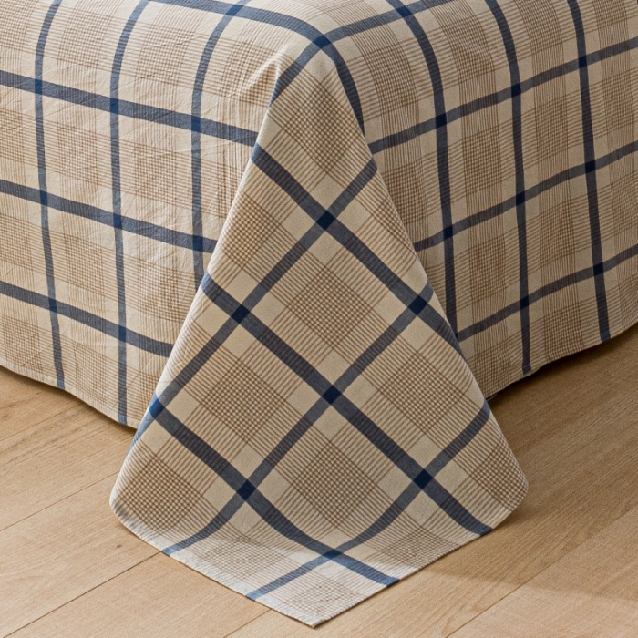 91家纺网 家纺一手货源 找家纺 宝士康家纺2023新款无印风系列床单三件套 英伦格