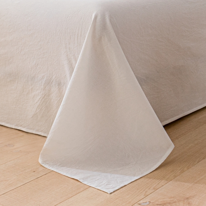 91家纺网 家纺一手货源 找家纺 宝士康家纺2023新款无印风系列床单三件套 本白