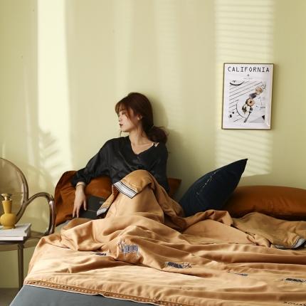 91家纺网 家纺一手货源 找家纺 （总）汇庭 2020新款马德里天丝夏被-模特棚拍