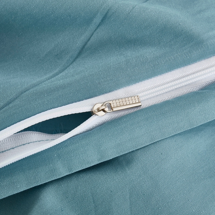 91家纺网 家纺一手货源 找家纺 卡迪亚 2022新款全棉13372贡缎提花四件套 黛菲尔冰蓝