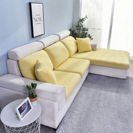 91家纺网 家纺一手货源 找家纺 逐日沙发套 2023新款泡泡纱组合沙发笠 泡泡鹅黄