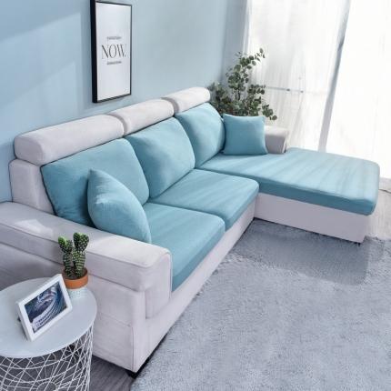 91家纺网 家纺一手货源 找家纺 逐日沙发套 2023新款泡泡纱组合沙发笠 泡泡浅蓝