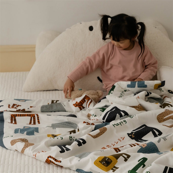 91家纺网 家纺一手货源 找家纺 汇庭 2022新款60sA类长绒棉大豆夏被 卡丘