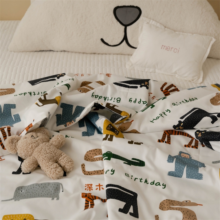 91家纺网 家纺一手货源 找家纺 汇庭 2022新款60sA类长绒棉大豆夏被 卡丘