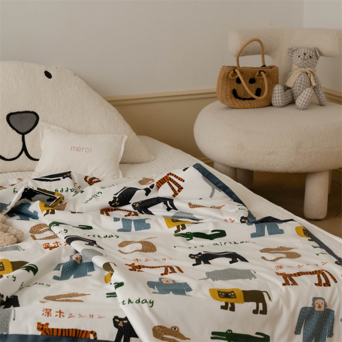 91家纺网 家纺一手货源 找家纺 汇庭 2022新款60sA类长绒棉大豆夏被 卡丘