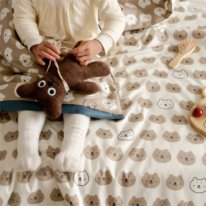 91家纺网 家纺一手货源 找家纺 汇庭 2022新款60sA类长绒棉大豆夏被 口袋熊