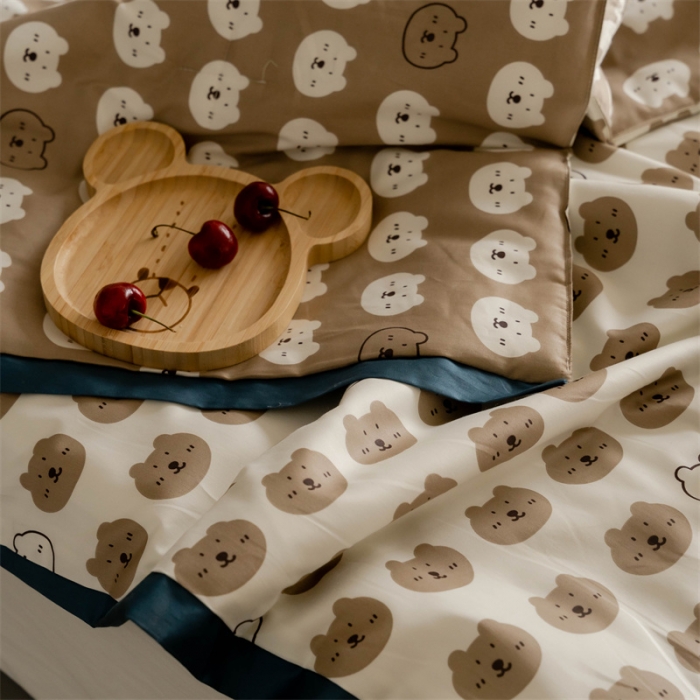 91家纺网 家纺一手货源 找家纺 汇庭 2022新款60sA类长绒棉大豆夏被 口袋熊