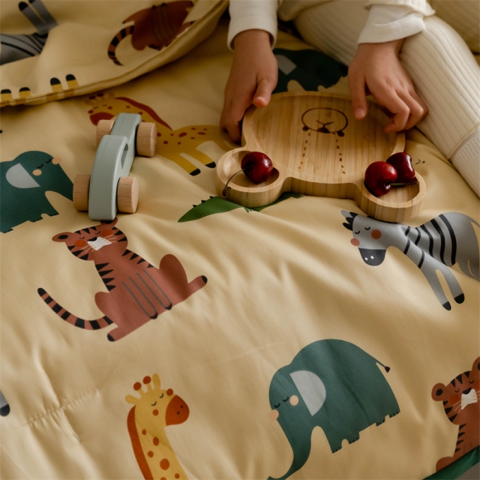 91家纺网 家纺一手货源 找家纺 汇庭 2022新款60sA类长绒棉大豆夏被 快乐斑马