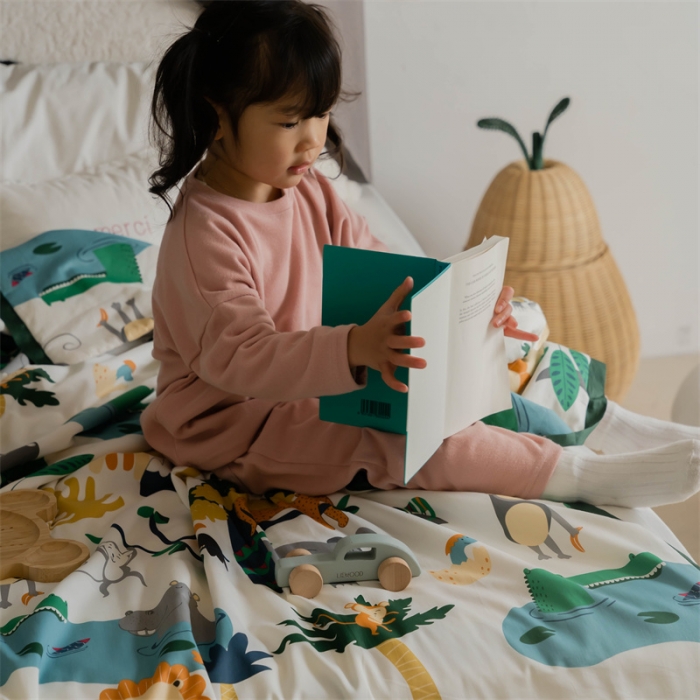 91家纺网 家纺一手货源 找家纺 汇庭 2022新款60sA类长绒棉大豆夏被 快乐森林