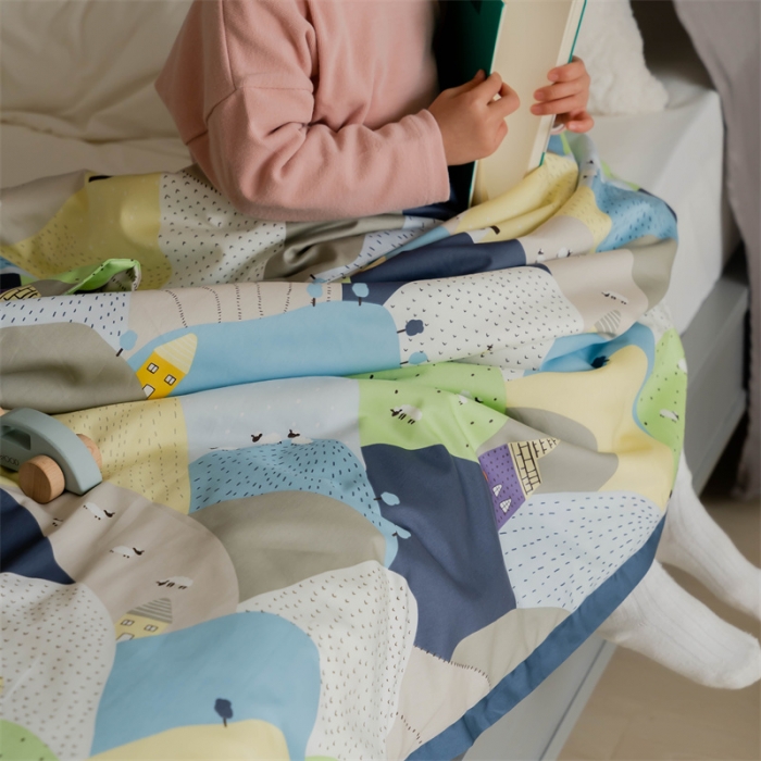 91家纺网 家纺一手货源 找家纺 汇庭 2022新款60sA类长绒棉大豆夏被 洛洛卡