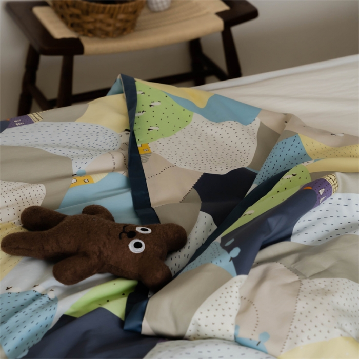 91家纺网 家纺一手货源 找家纺 汇庭 2022新款60sA类长绒棉大豆夏被 洛洛卡