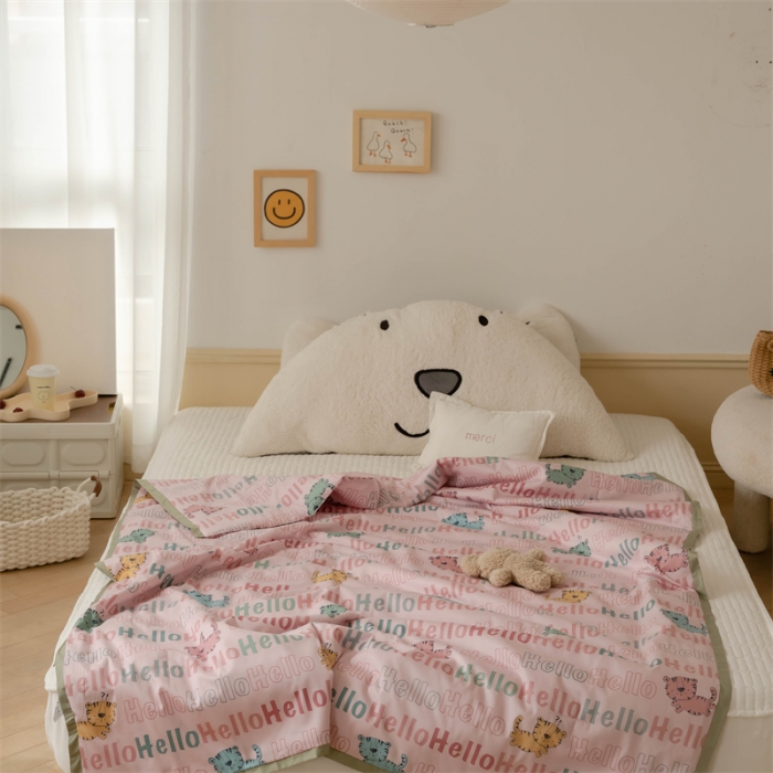 91家纺网 家纺一手货源 找家纺 汇庭 2022新款60sA类长绒棉大豆夏被 趴趴虎