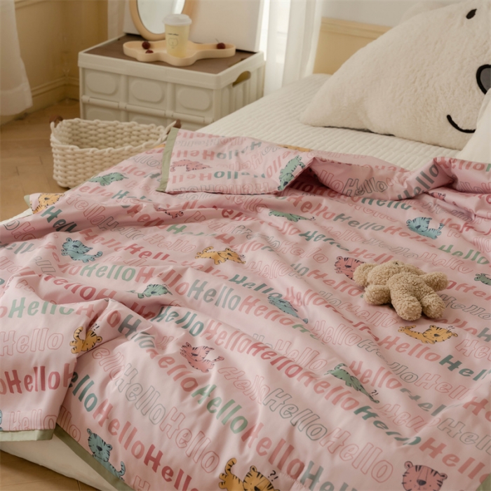 91家纺网 家纺一手货源 找家纺 汇庭 2022新款60sA类长绒棉大豆夏被 趴趴虎