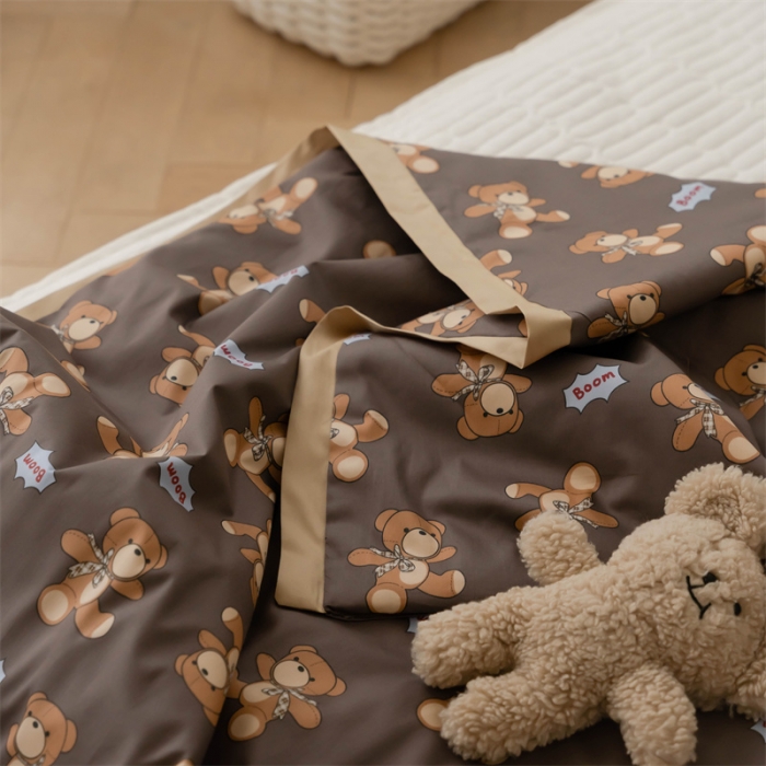 91家纺网 家纺一手货源 找家纺 汇庭 2022新款60sA类长绒棉大豆夏被 皮皮熊