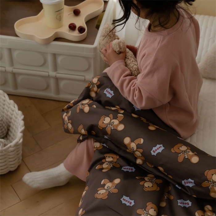 91家纺网 家纺一手货源 找家纺 汇庭 2022新款60sA类长绒棉大豆夏被 皮皮熊