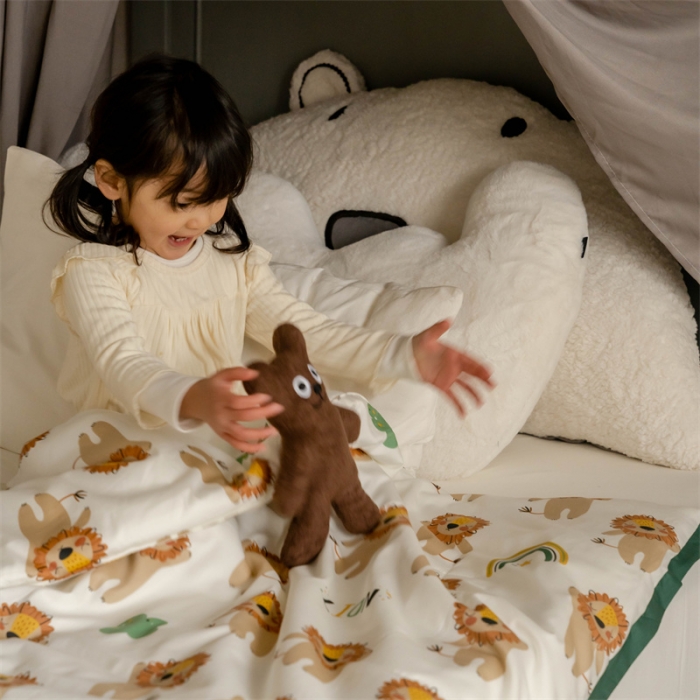 91家纺网 家纺一手货源 找家纺 汇庭 2022新款60sA类长绒棉大豆夏被 跳跳狮子