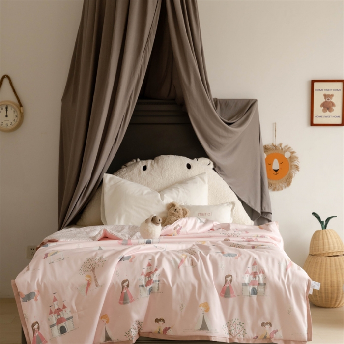 91家纺网 家纺一手货源 找家纺 汇庭 2022新款60sA类长绒棉大豆夏被 小公主