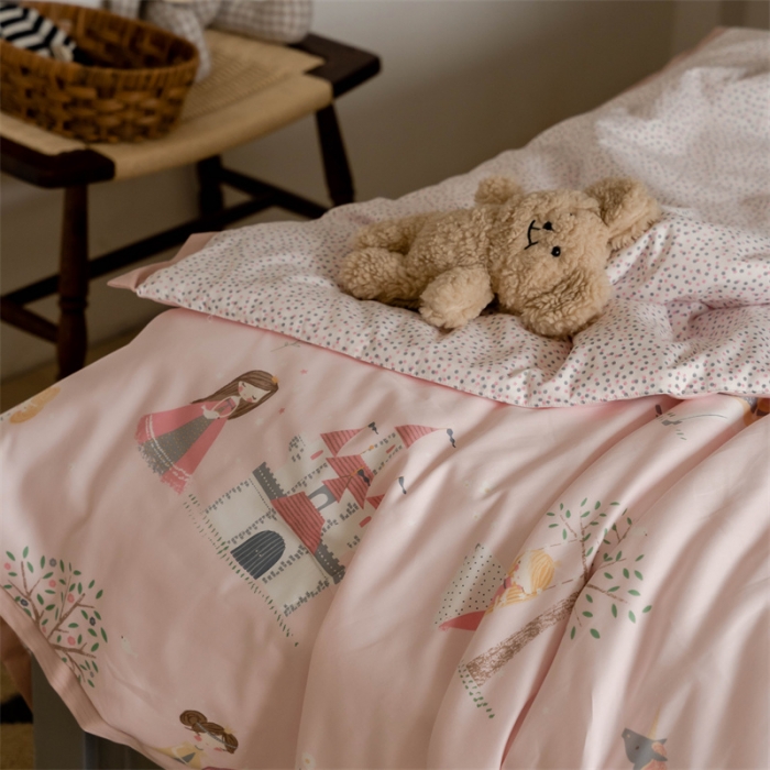 91家纺网 家纺一手货源 找家纺 汇庭 2022新款60sA类长绒棉大豆夏被 小公主