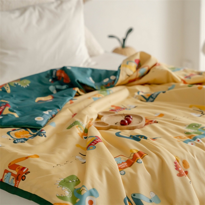 91家纺网 家纺一手货源 找家纺 汇庭 2022新款60sA类长绒棉大豆夏被 小卡车