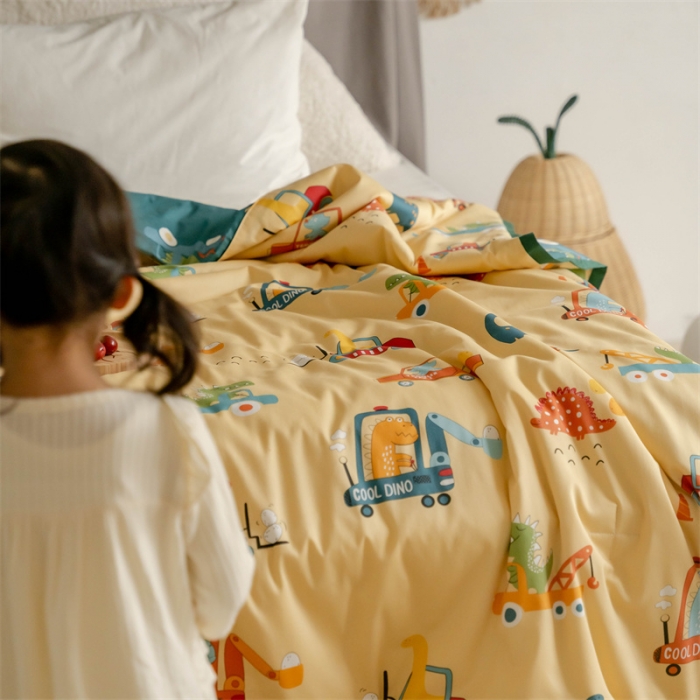 91家纺网 家纺一手货源 找家纺 汇庭 2022新款60sA类长绒棉大豆夏被 小卡车