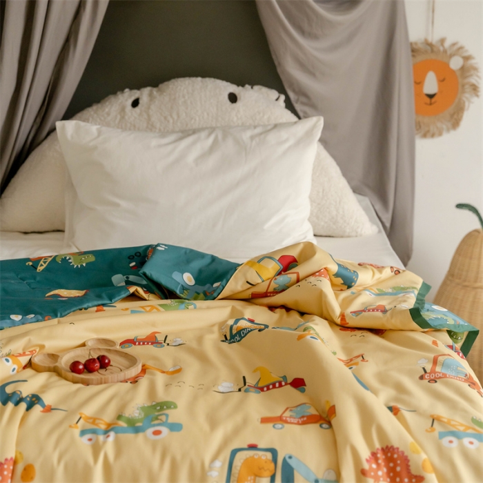 91家纺网 家纺一手货源 找家纺 汇庭 2022新款60sA类长绒棉大豆夏被 小卡车