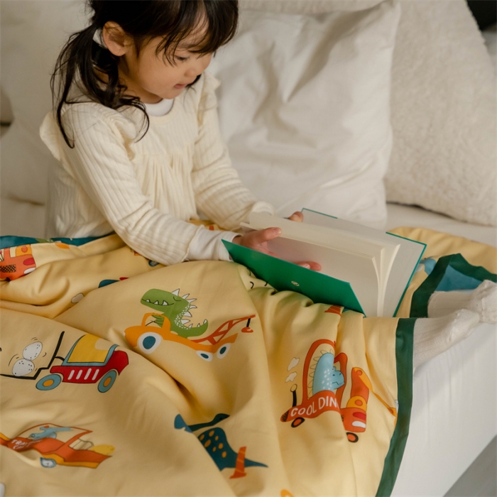 91家纺网 家纺一手货源 找家纺 汇庭 2022新款60sA类长绒棉大豆夏被 小卡车