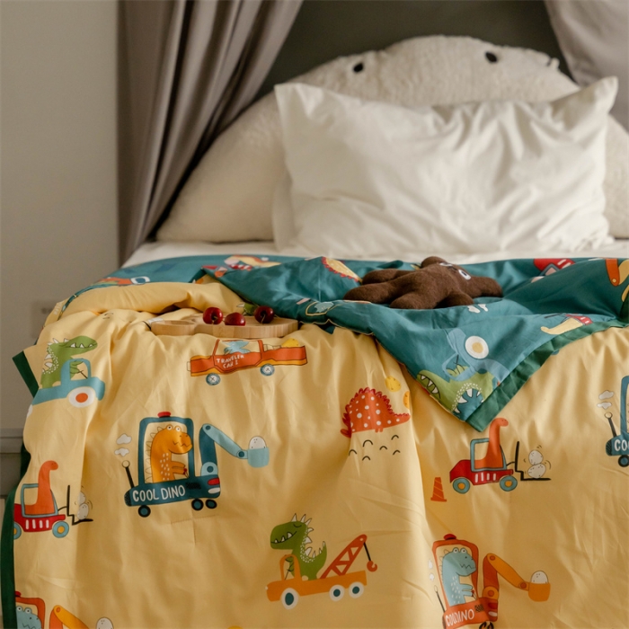 91家纺网 家纺一手货源 找家纺 汇庭 2022新款60sA类长绒棉大豆夏被 小卡车